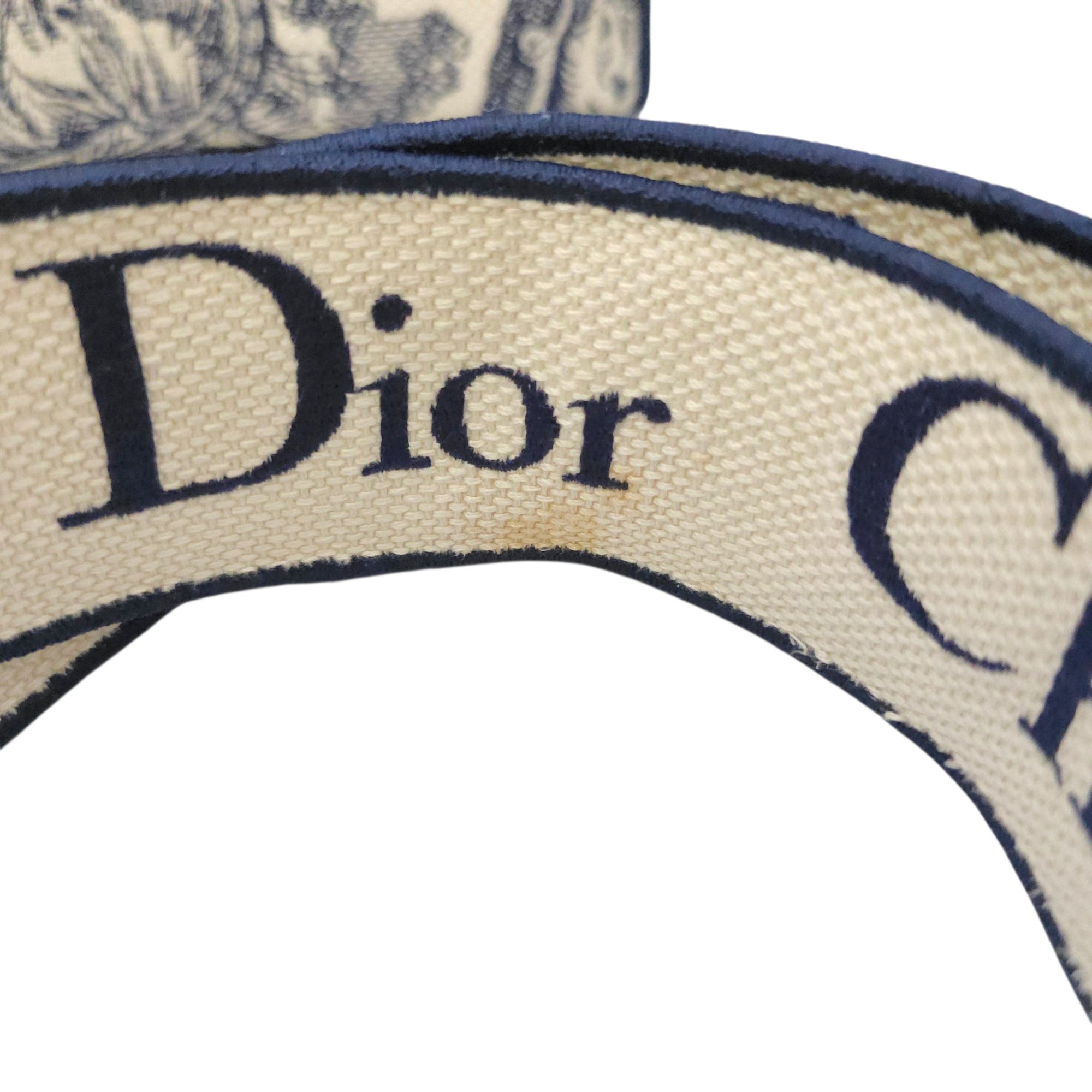 Lady Dior Medium Blue Top Handle Bag in Canvas Gold hardware CL2604-20587 14