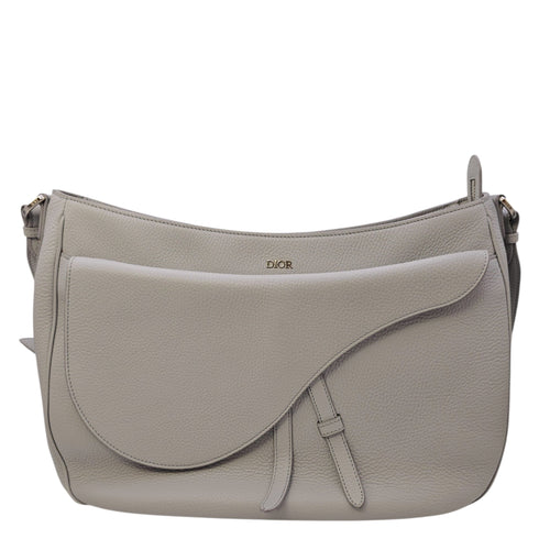 Saddle Ash Grey Shoulder Bag in Calfskin Silver hardware CL2604-20592 1