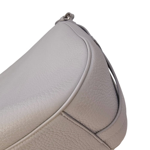 Saddle Ash Grey Shoulder Bag in Calfskin Silver hardware CL2604-20592 10