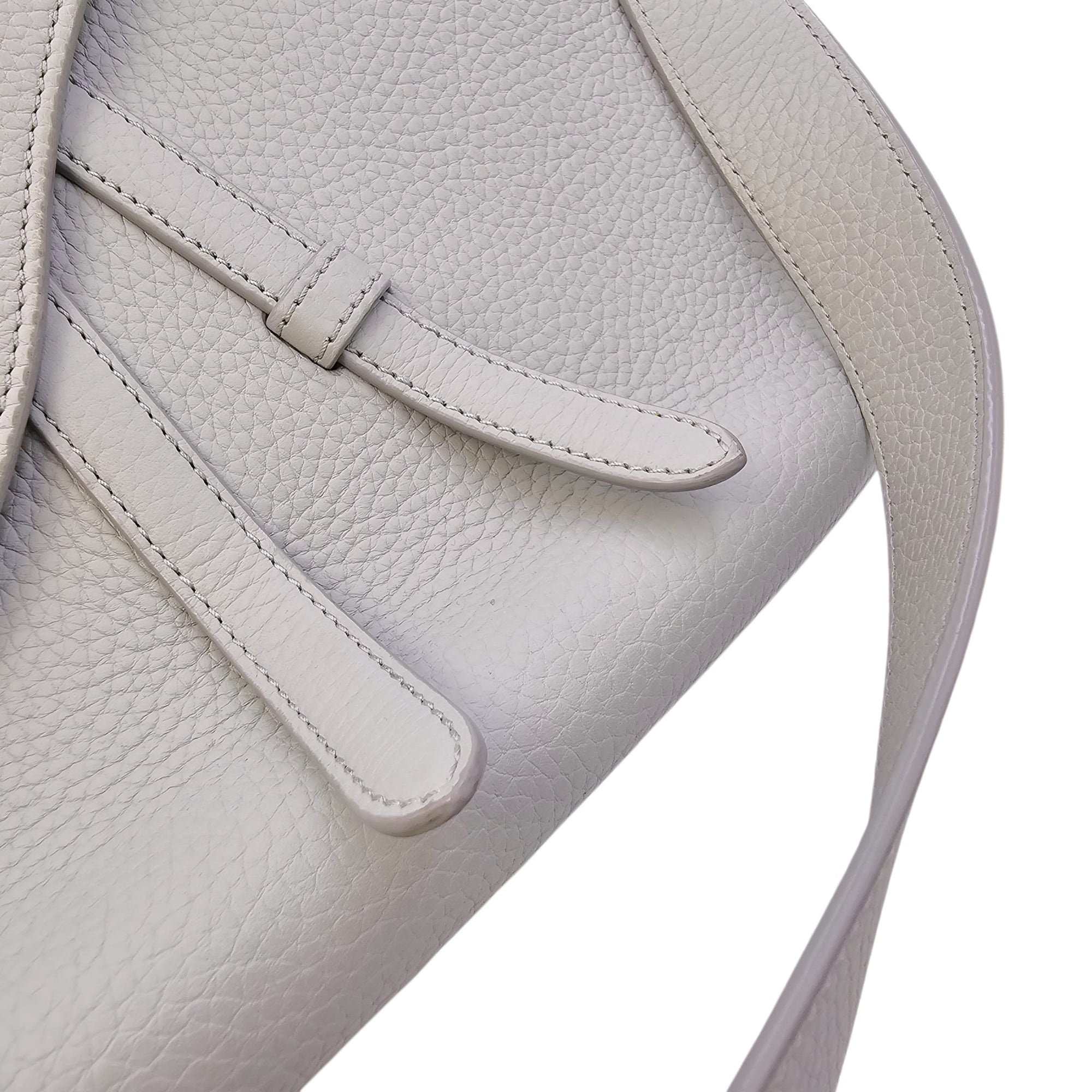 Saddle Ash Grey Shoulder Bag in Calfskin Silver hardware CL2604-20592 15