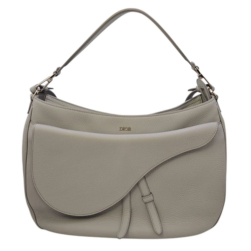 Saddle Ash Grey Shoulder Bag in Calfskin Silver hardware CL2604-20592 17