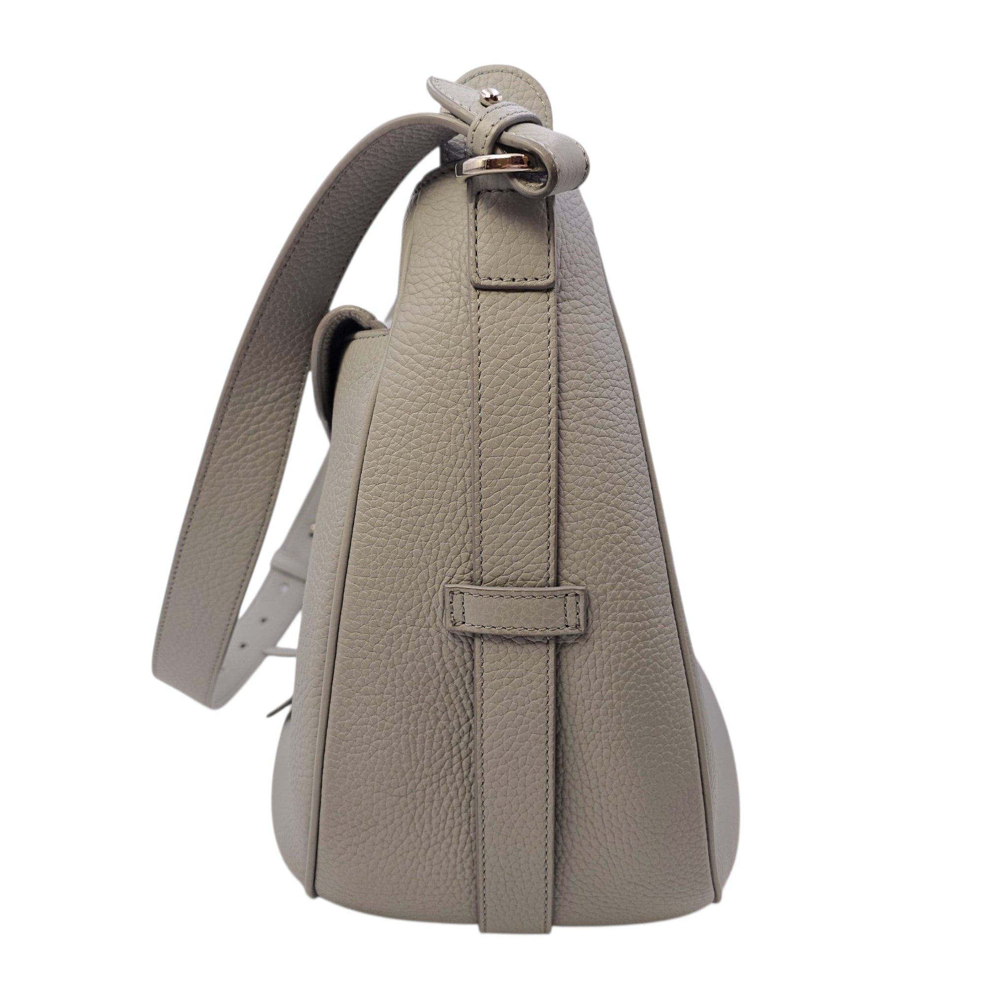 Saddle Ash Grey Shoulder Bag in Calfskin Silver hardware CL2604-20592 4