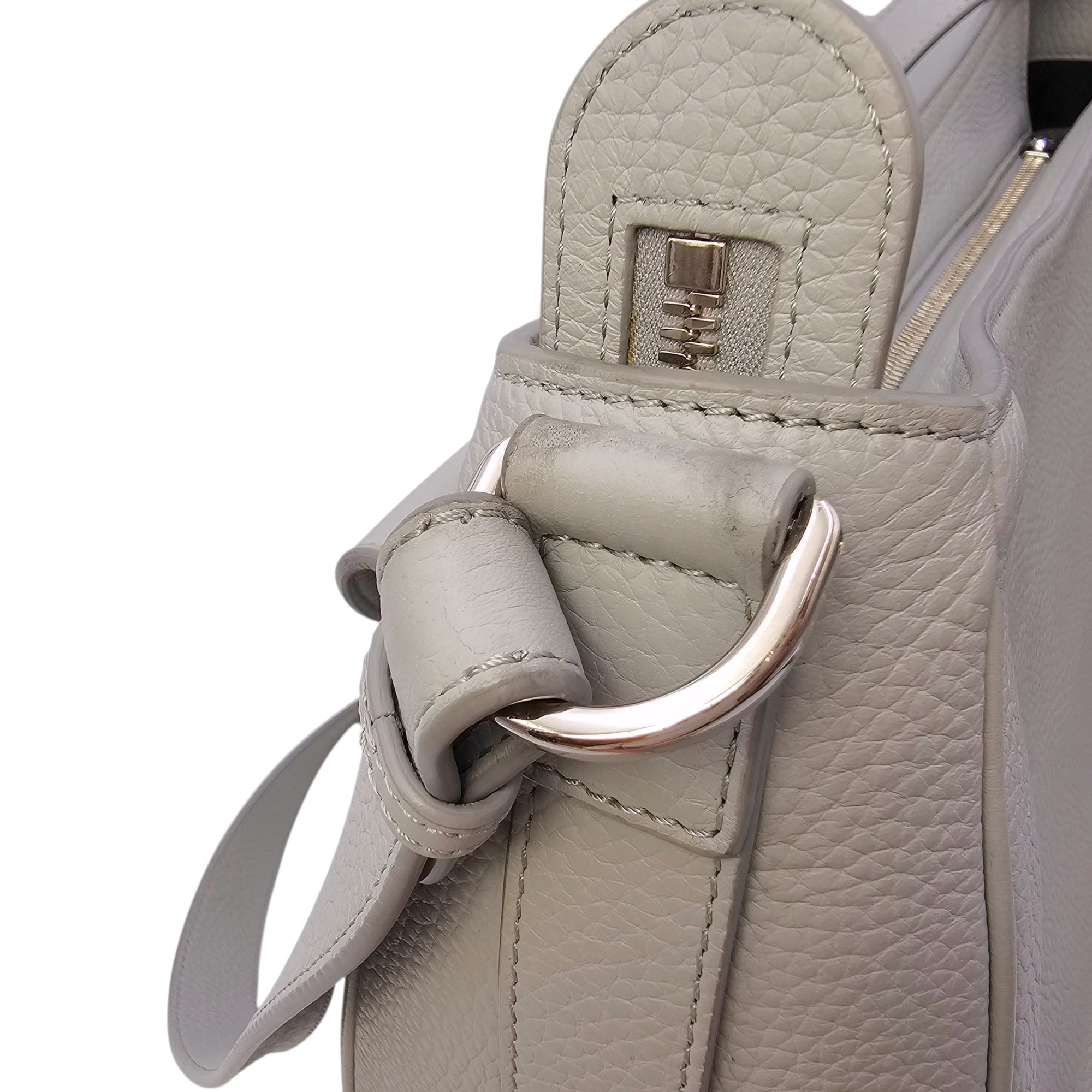 Saddle Ash Grey Shoulder Bag in Calfskin Silver hardware CL2604-20592 7