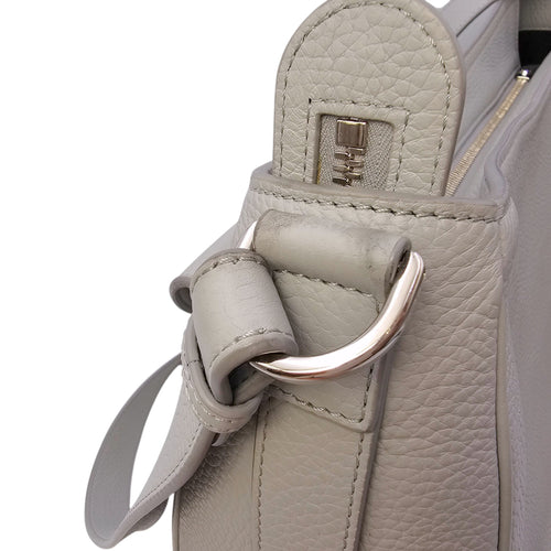 Saddle Ash Grey Shoulder Bag in Calfskin Silver hardware CL2604-20592 7