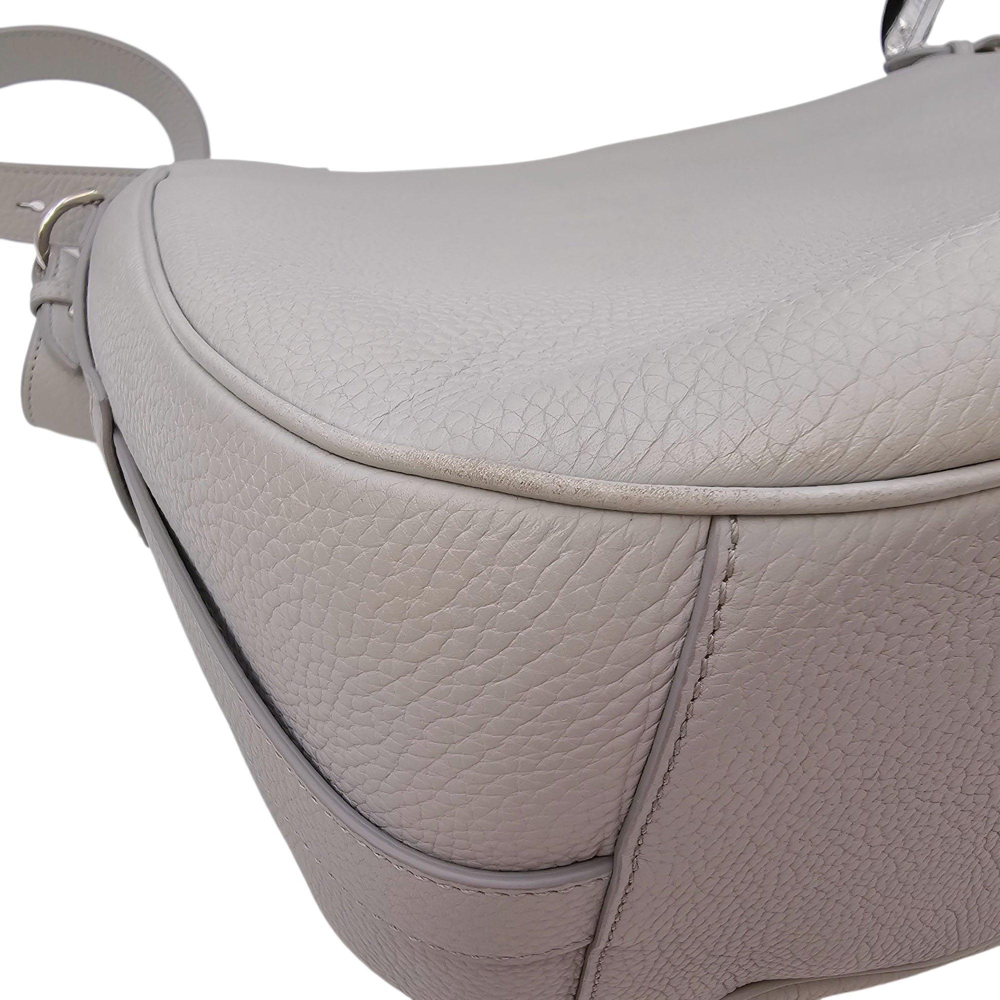 Saddle Ash Grey Shoulder Bag in Calfskin Silver hardware CL2604-20592 9