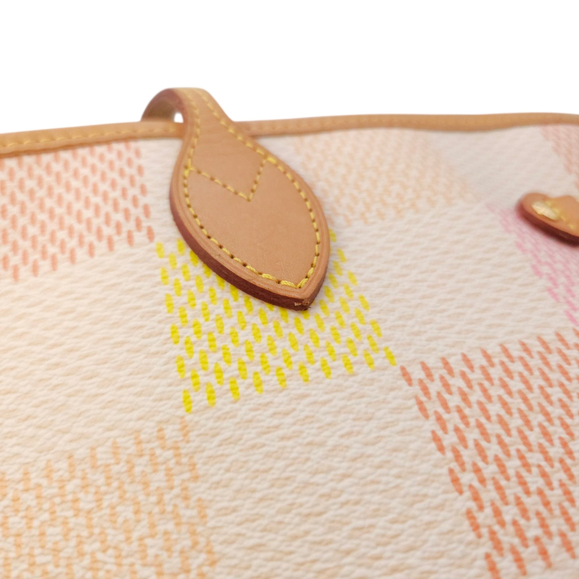 Damierlicious Neverfull Checkerboard Pattern MM Yellow Shoulder Bag Gold hardware CL2604-20593 11