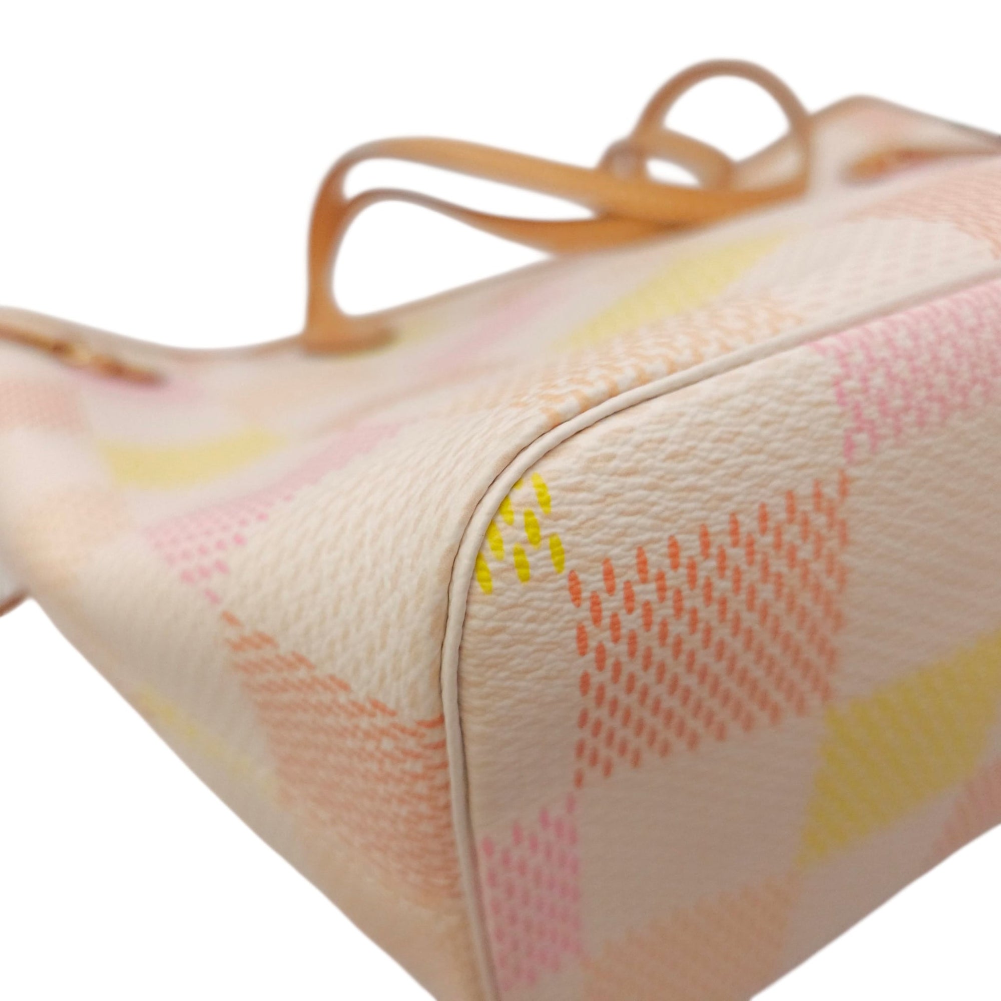 Damierlicious Neverfull Checkerboard Pattern MM Yellow Shoulder Bag Gold hardware CL2604-20593 13