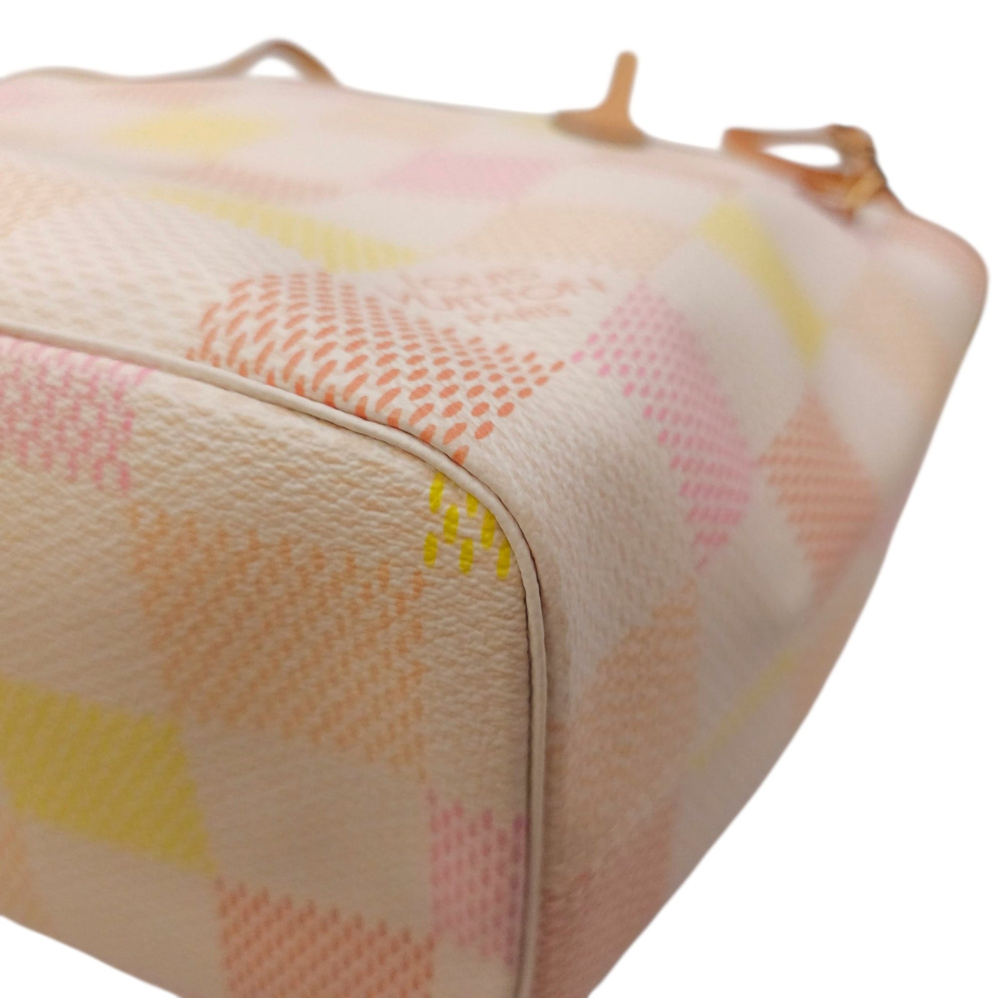 Damierlicious Neverfull Checkerboard Pattern MM Yellow Shoulder Bag Gold hardware CL2604-20593 4