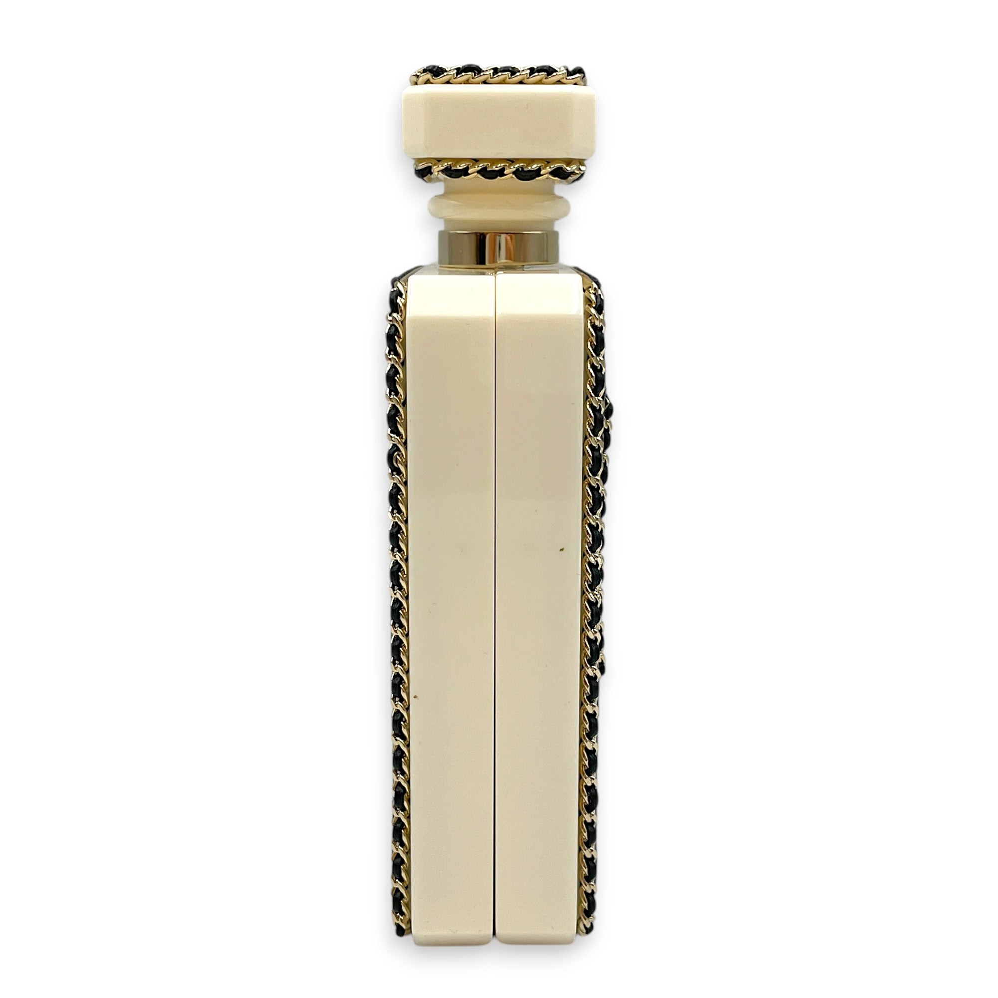 Quilted Perspex Perfume Bottle Minaudiere Black Shoulder Bag in Calfskin Gold hardware CL2604-20595 3