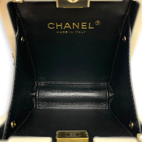 Quilted Perspex Perfume Bottle Minaudiere Black Shoulder Bag in Calfskin Gold hardware CL2604-20595 6