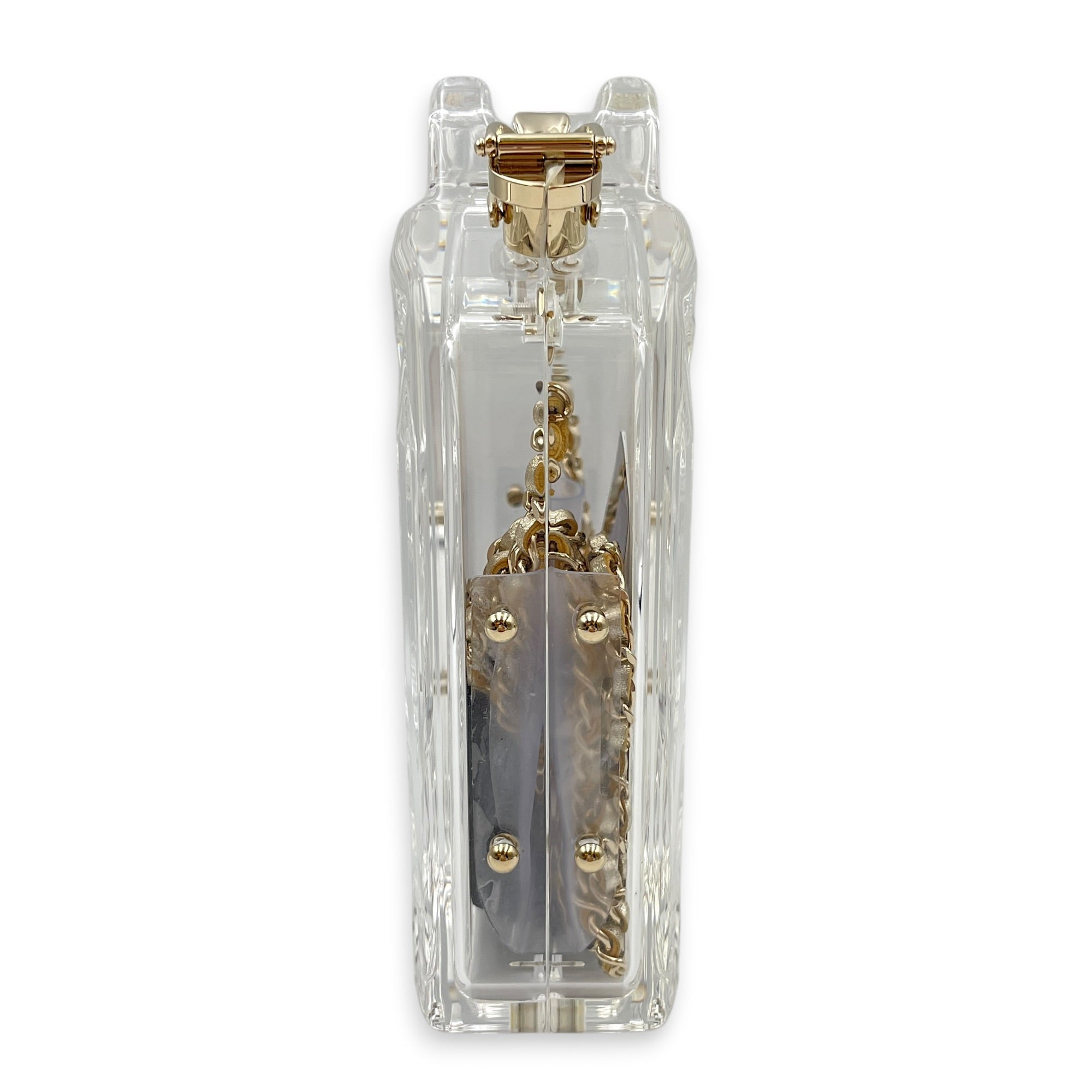 Clear Plexiglass Dubai by Night Gas Can Shoulder Bag Gold hardware CL2604-20597 4