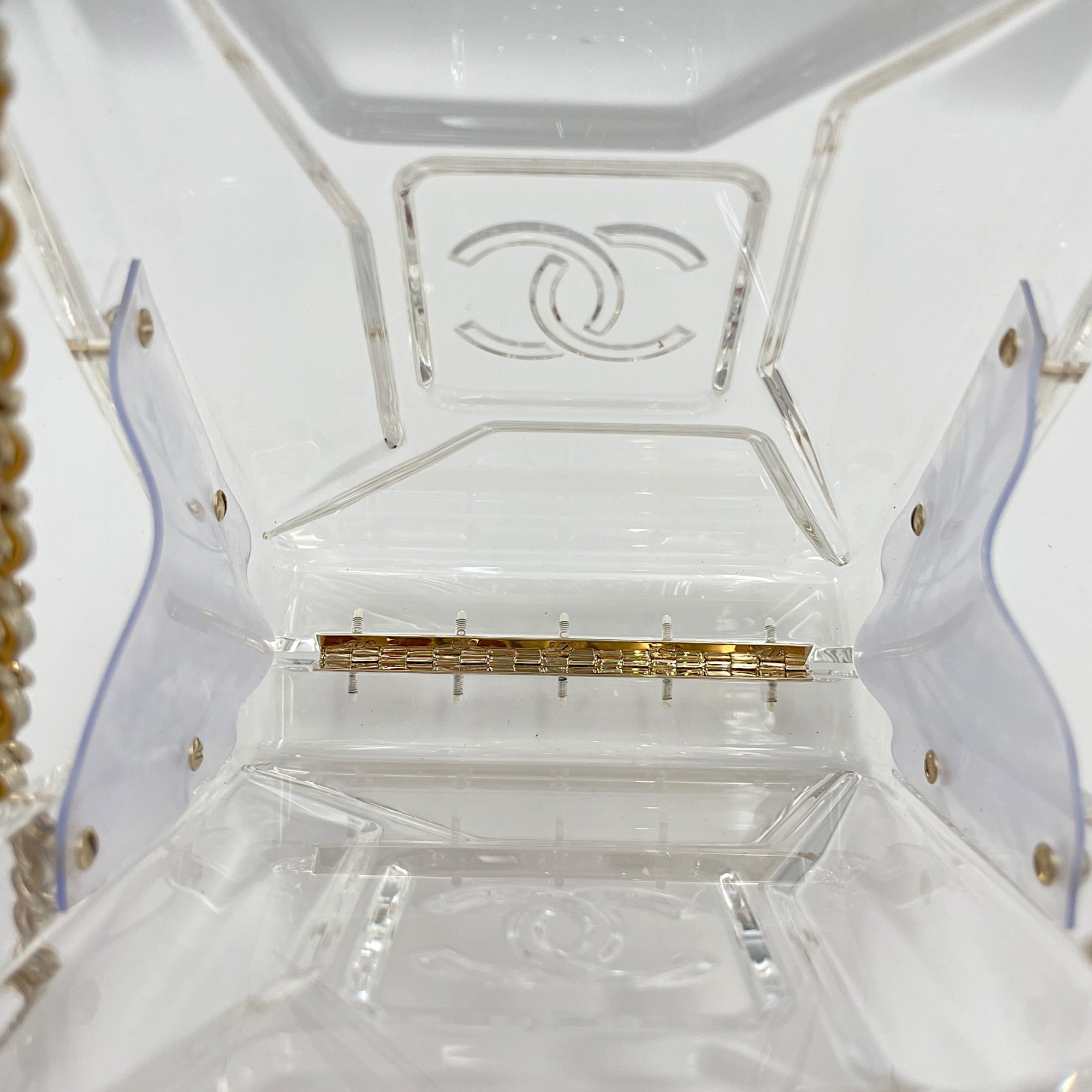 Clear Plexiglass Dubai by Night Gas Can Shoulder Bag Gold hardware CL2604-20597 6