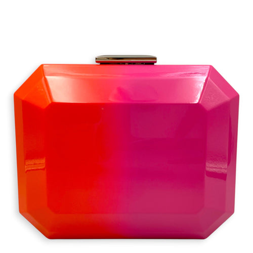 2014 CC Ombré Clutch on Chain/Plexiglas Brick Pink Shoulder Bag Silver hardware CL2604-20599 2