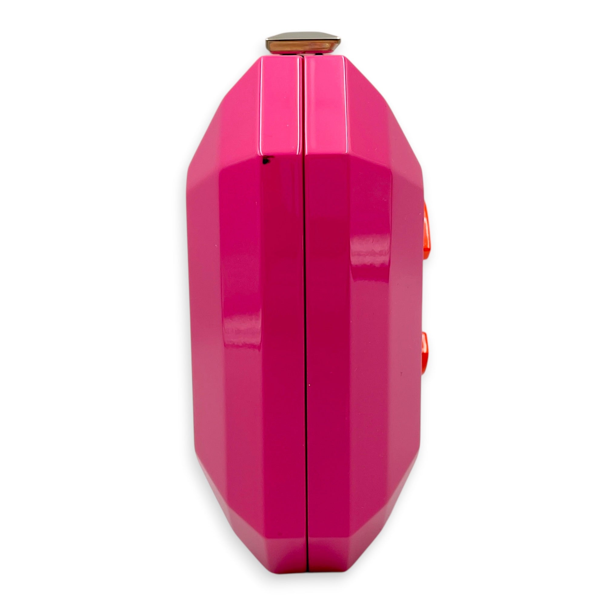 2014 CC Ombré Clutch on Chain/Plexiglas Brick Pink Shoulder Bag Silver hardware CL2604-20599 3