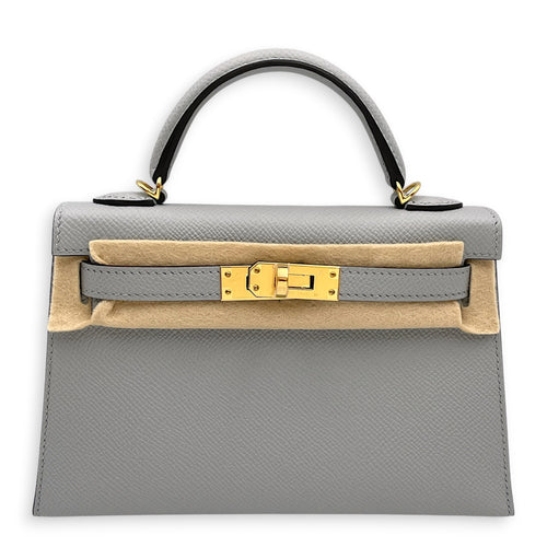 Sellier Kelly 20 Blue Glacier in Epsom Gold hardware