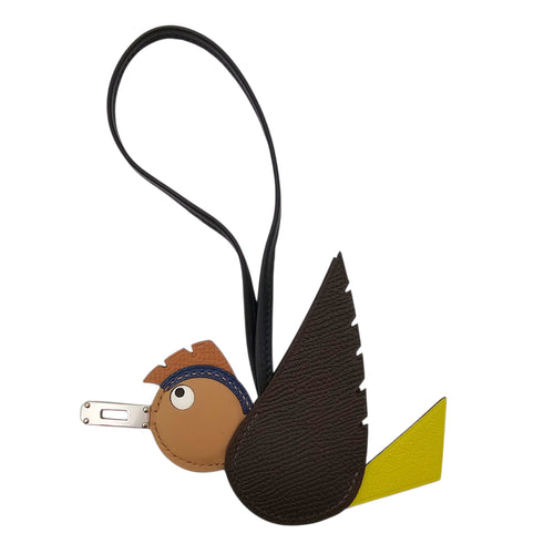 Birdy Charm Gold/Noir/Lime Bag Accessory in Epsom/Chevre Mysore/Swift Palladium hardware