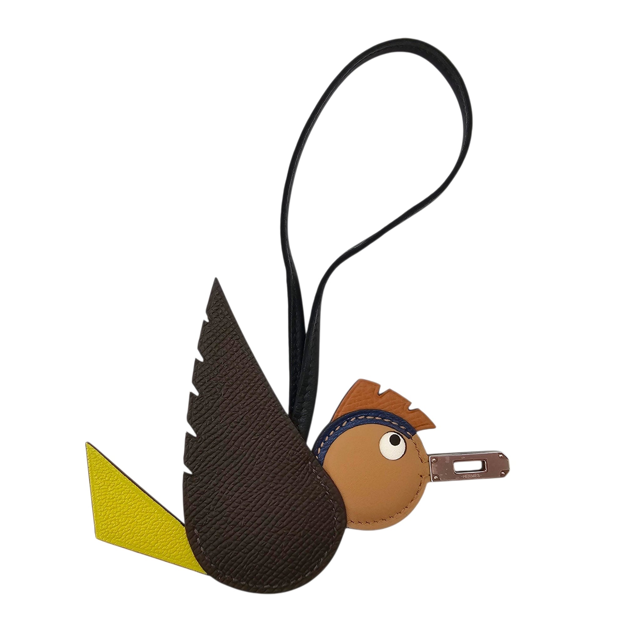 Birdy Charm Gold/Noir/Lime Bag Accessory in Epsom/Chevre Mysore/Swift Palladium hardware CL2604-20611 2