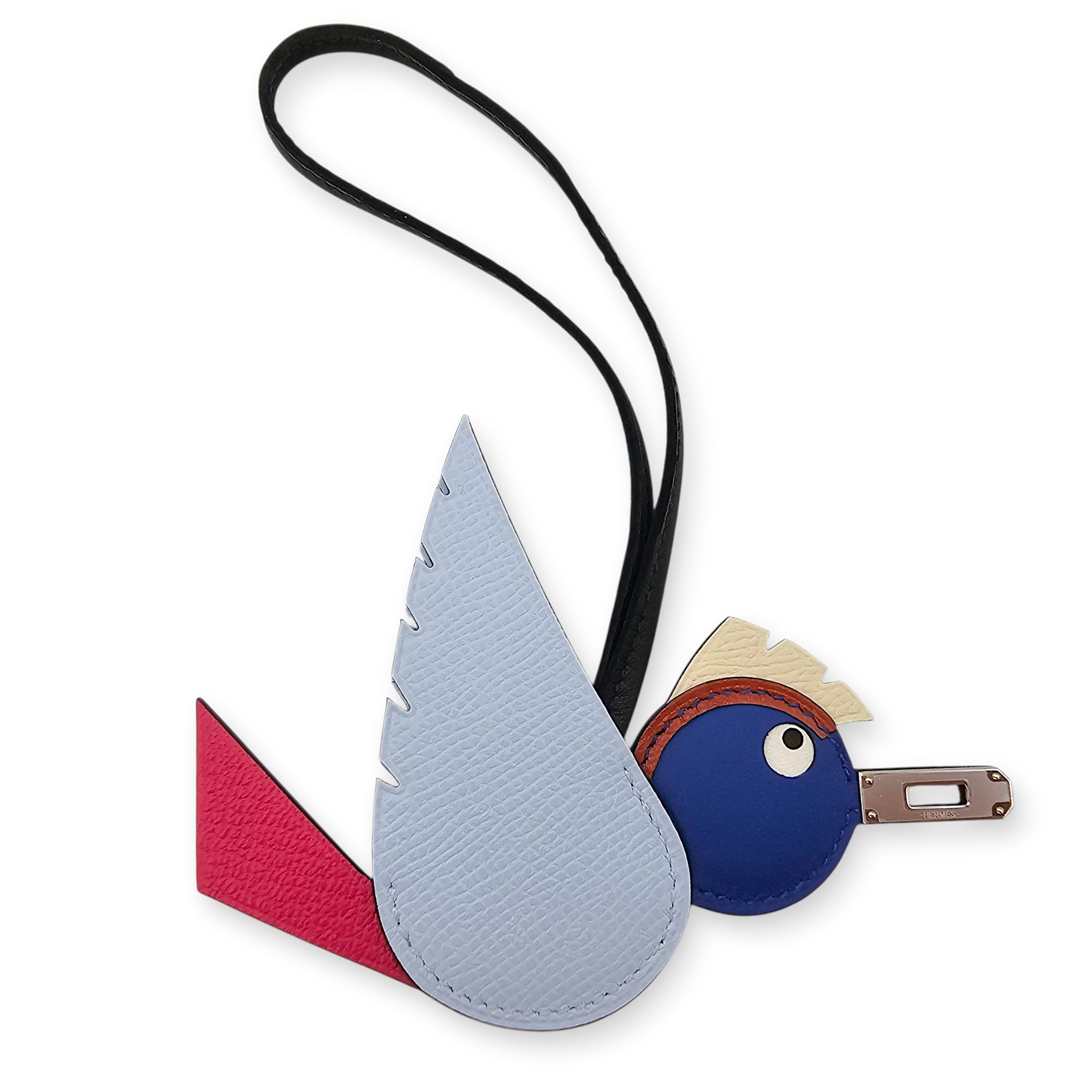 Birdy Charm Blue Brume/Rose Mexico/Blue Royal/Cuivre Bag Accessory in Epsom/Chevre/Swift Palladium hardware