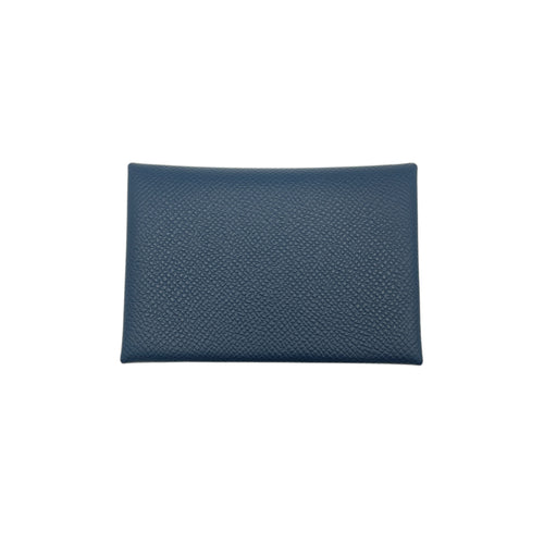 Calvi Duo  Blue De Prusse/Vert Fizz Card Holder in Epsom