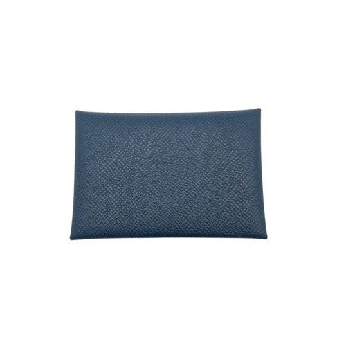 Calvi Duo  Blue De Prusse/Vert Fizz Card Holder in Epsom