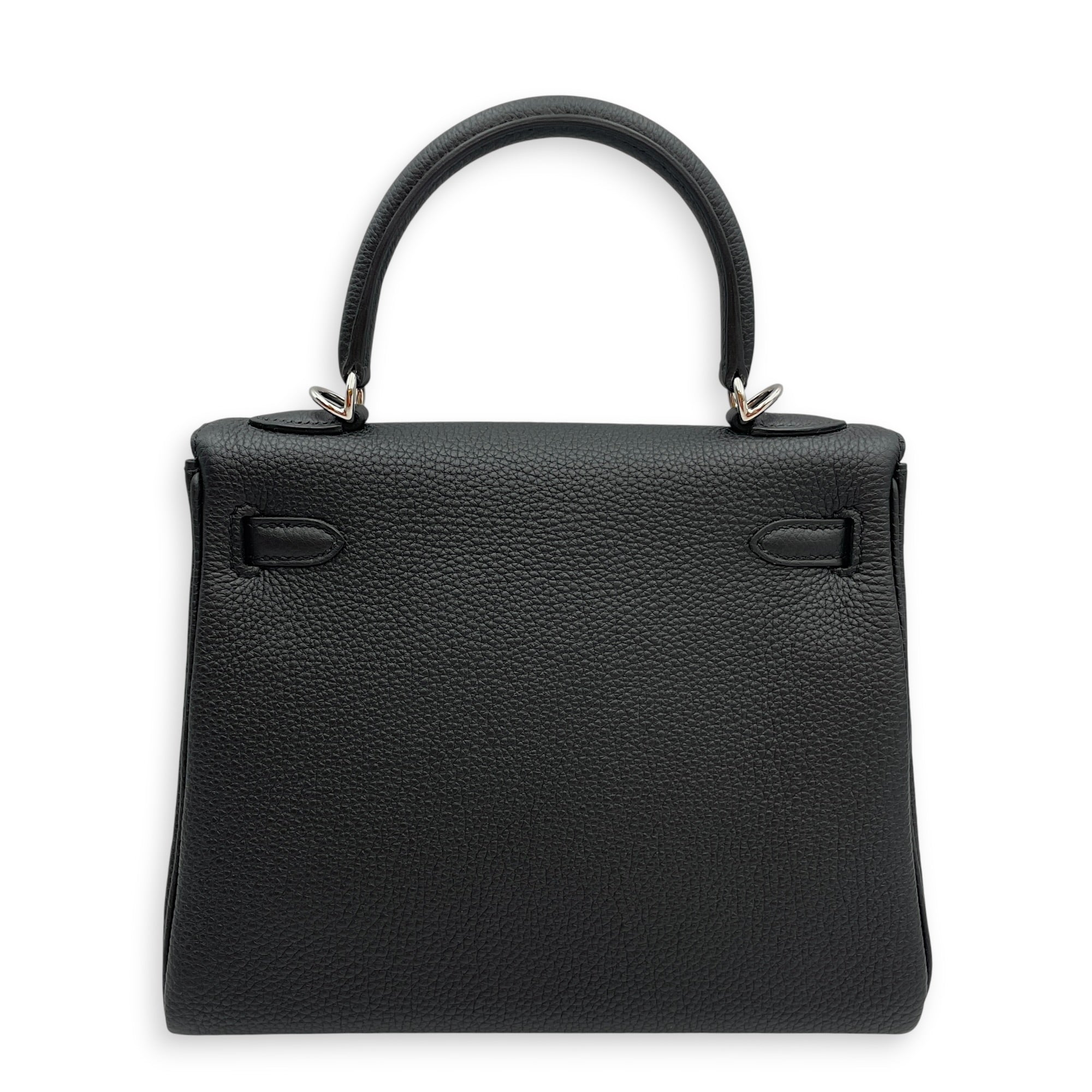 Kelly 25 Black in Togo Palladium hardware