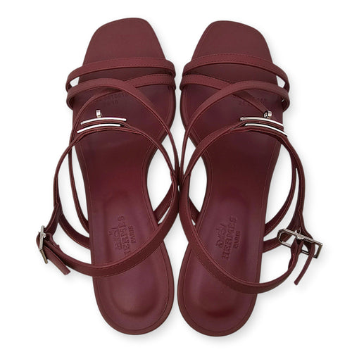 Muse 40 37 Rouge H Sandals in Calfskin Palladium hardware CL2604-20640 1