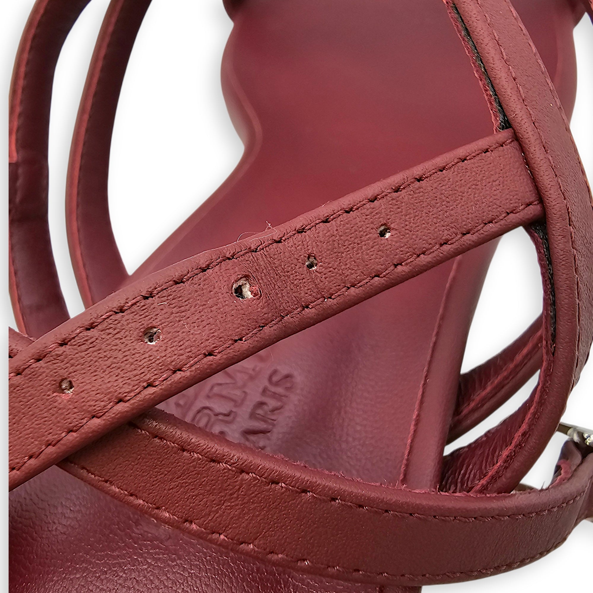 Muse 40 37 Rouge H Sandals in Calfskin Palladium hardware CL2604-20640 5