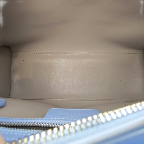 Lady Dior Medium Blue Top Handle Bag in Lambskin Silver hardware CL2604-20642 12