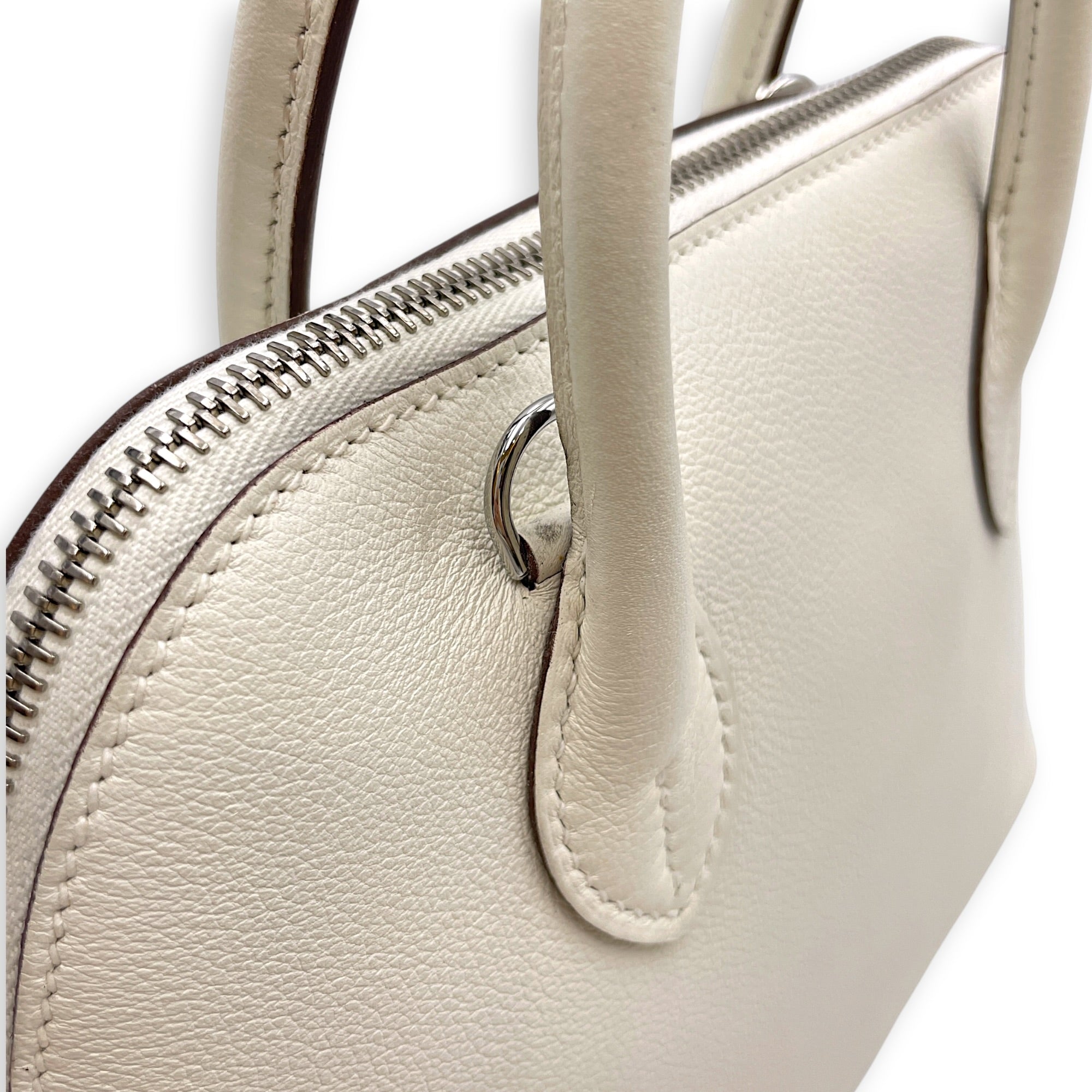 Bolide 1923 25 Blanc/Sesame in Evercolor Palladium hardware