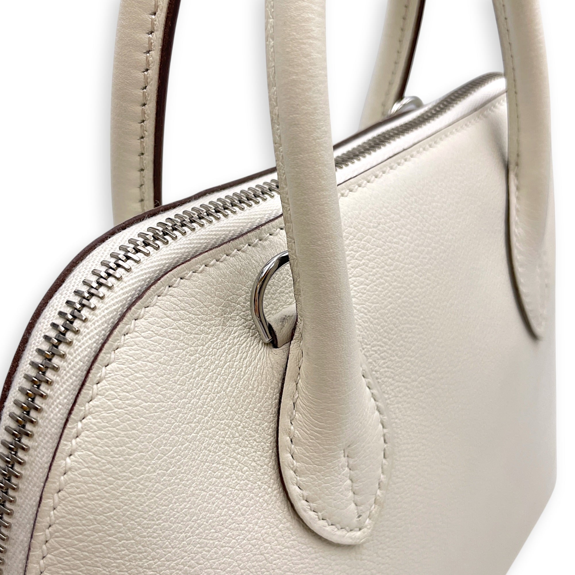 Bolide 1923 25 Blanc/Sesame in Evercolor Palladium hardware