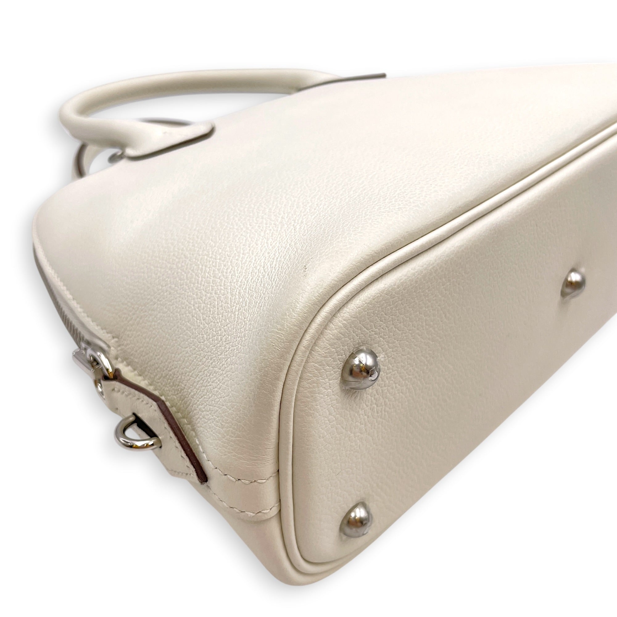 Bolide 1923 25 Blanc/Sesame in Evercolor Palladium hardware