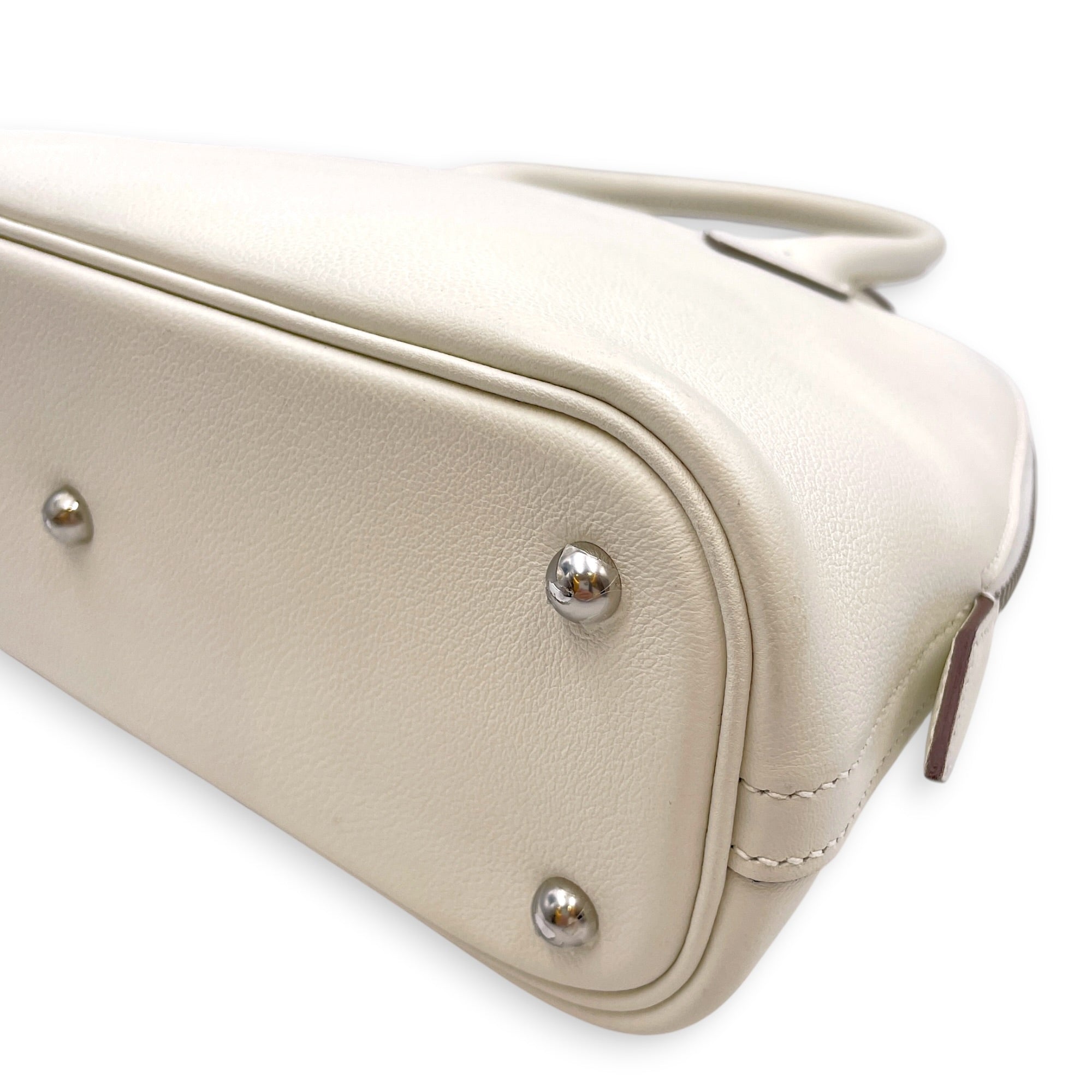 Bolide 1923 25 Blanc/Sesame in Evercolor Palladium hardware