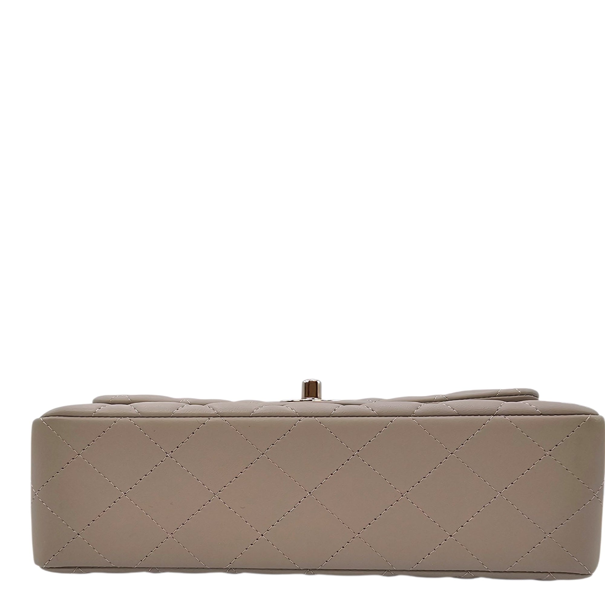 Small Classic Flap Grey Shoulder Bag in Lambskin Silver hardware CL2604-20656 10