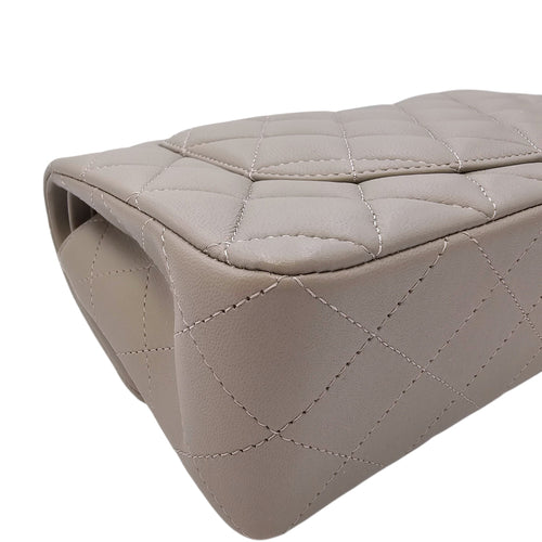 Small Classic Flap Grey Shoulder Bag in Lambskin Silver hardware CL2604-20656 15