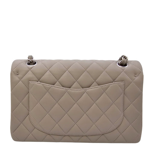 Small Classic Flap Grey Shoulder Bag in Lambskin Silver hardware CL2604-20656 2