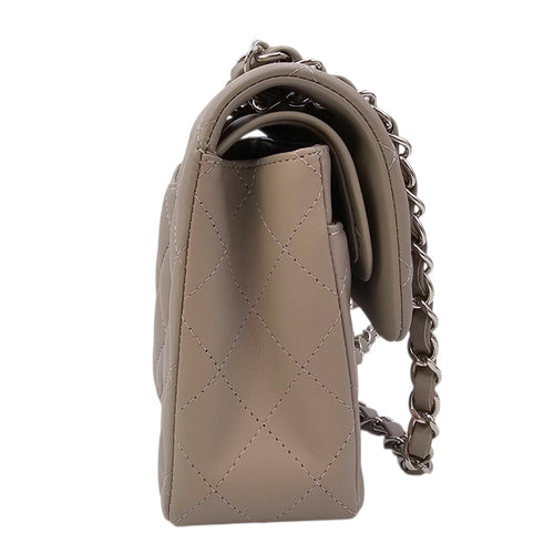 Small Classic Flap Grey Shoulder Bag in Lambskin Silver hardware CL2604-20656 4