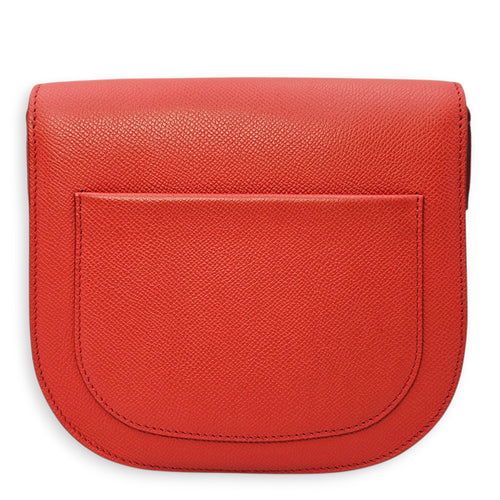 Small Trotteur Red Crossbody Bag in Calfskin Gold hardware