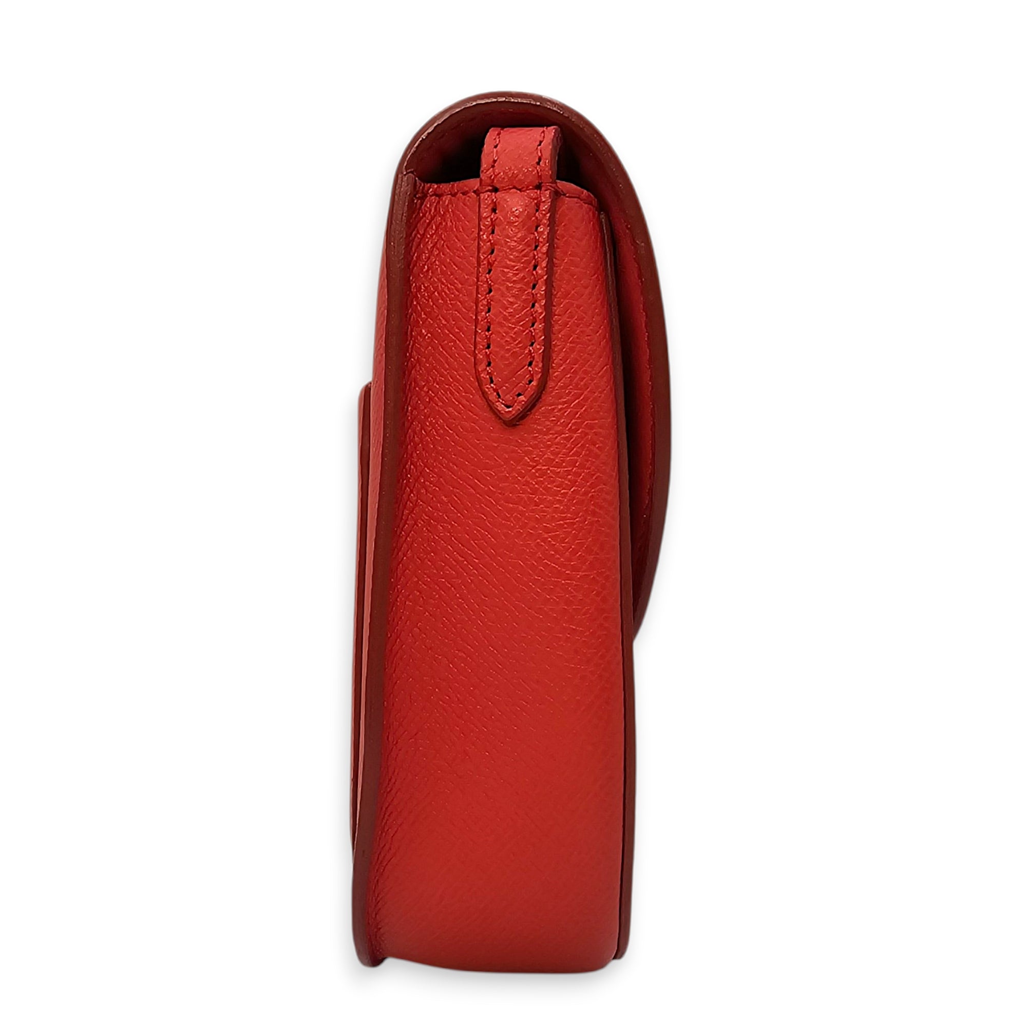 Small Trotteur Red Crossbody Bag in Calfskin Gold hardware