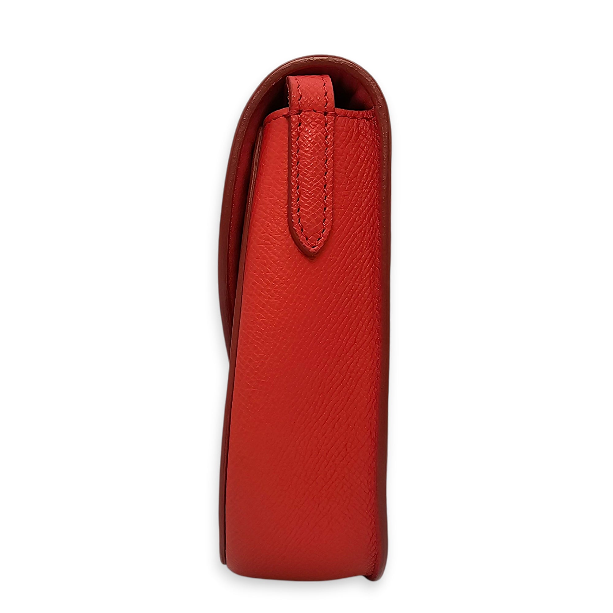 Small Trotteur Red Crossbody Bag in Calfskin Gold hardware