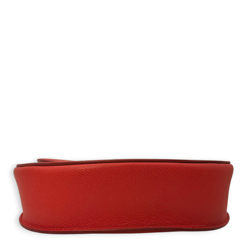Small Trotteur Red Crossbody Bag in Calfskin Gold hardware