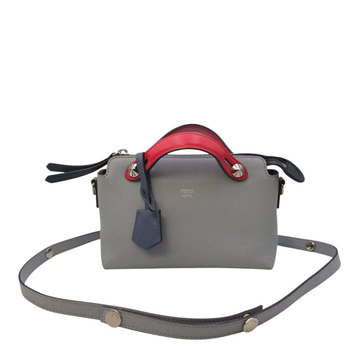 By The Way 19cm Grey Top Handle Bag in Calfskin Silver hardware