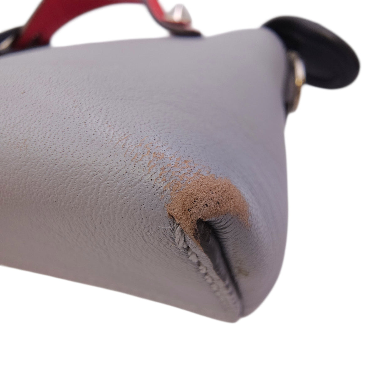By The Way 19cm Grey Top Handle Bag in Calfskin Silver hardware