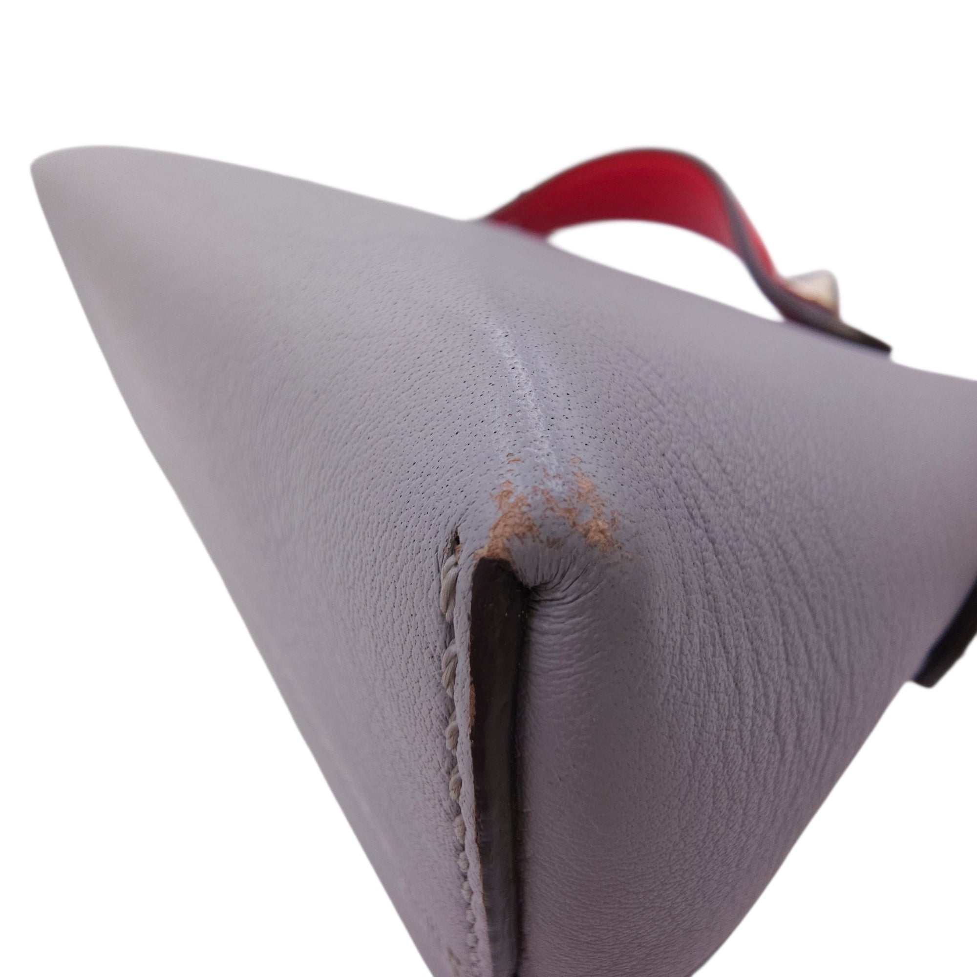By The Way 19cm Grey Top Handle Bag in Calfskin Silver hardware