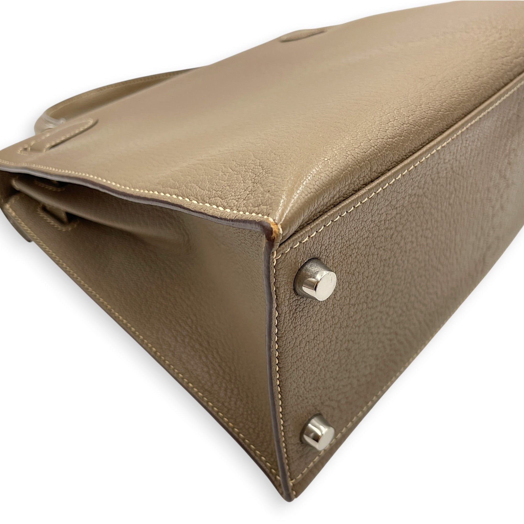 Sellier Kelly 28 Etoupe in Chevre Coromandel Palladium hardware CL2604-20673 13