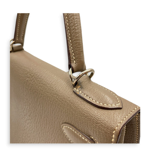 Sellier Kelly 28 Etoupe in Chevre Coromandel Palladium hardware CL2604-20673 15