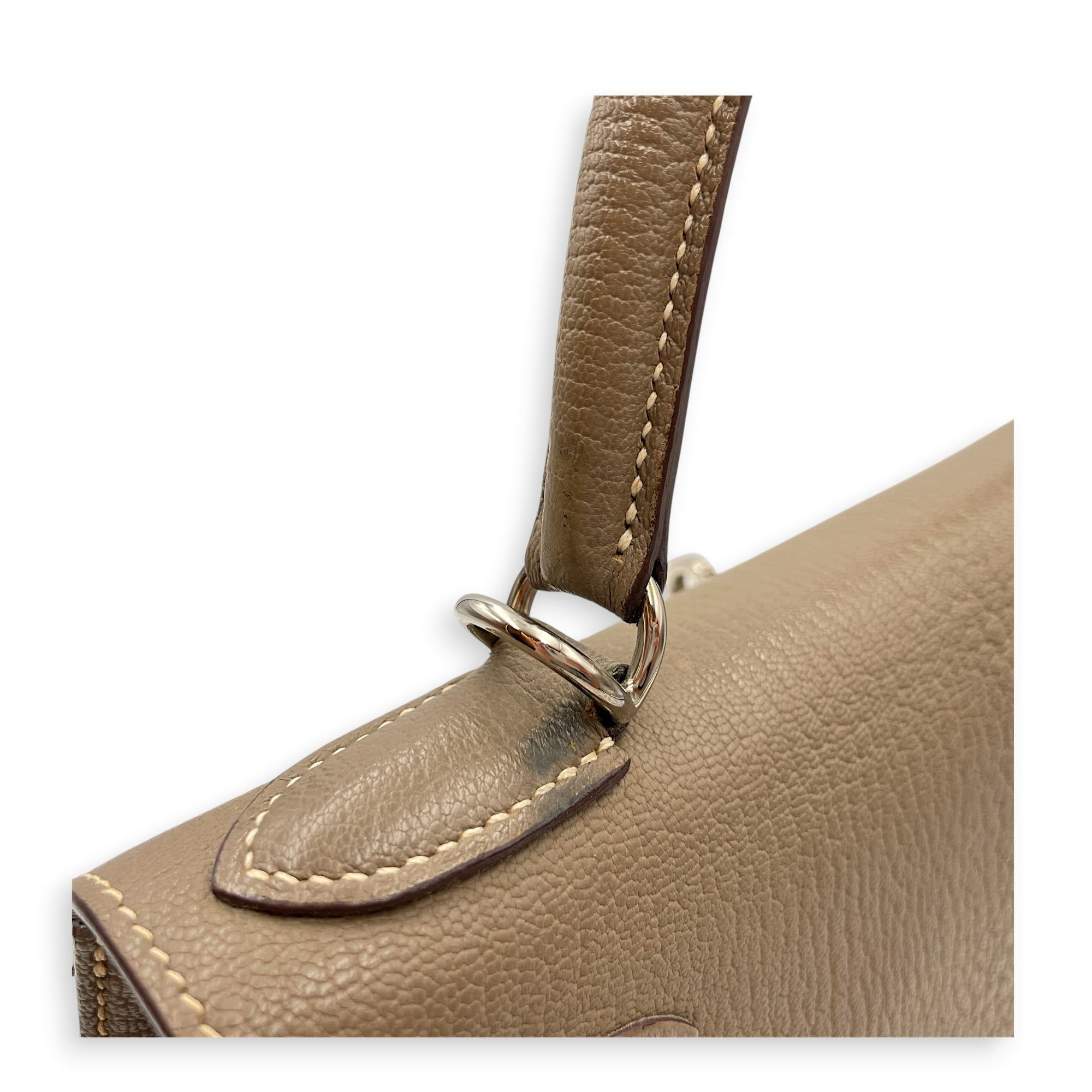 Sellier Kelly 28 Etoupe in Chevre Coromandel Palladium hardware CL2604-20673 16