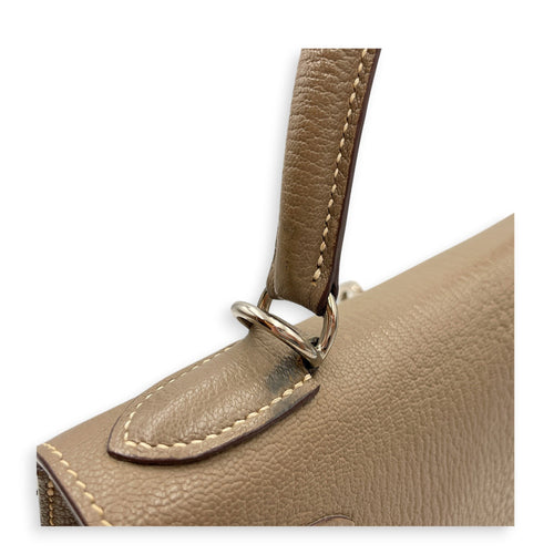 Sellier Kelly 28 Etoupe in Chevre Coromandel Palladium hardware CL2604-20673 16