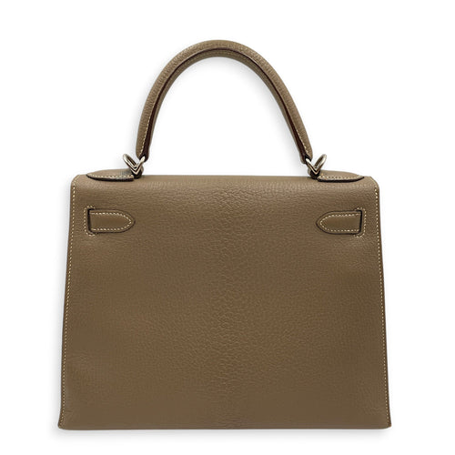 Sellier Kelly 28 Etoupe in Chevre Coromandel Palladium hardware CL2604-20673 2