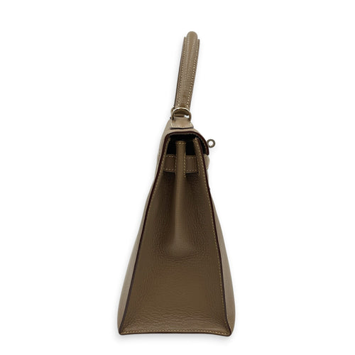 Sellier Kelly 28 Etoupe in Chevre Coromandel Palladium hardware CL2604-20673 4