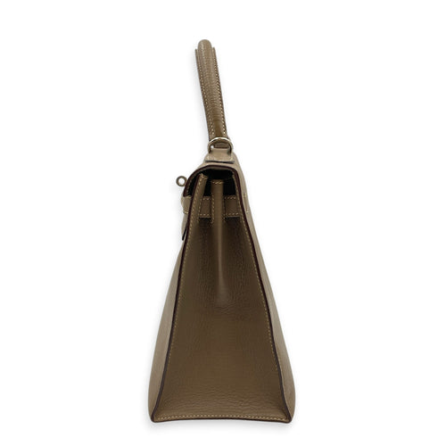 Sellier Kelly 28 Etoupe in Chevre Coromandel Palladium hardware CL2604-20673 5